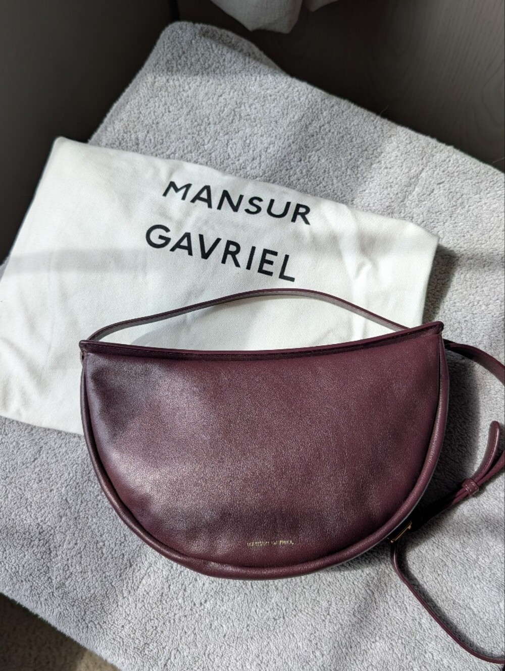Mansur Gavriel Calfskin Moon Sling Crossbody